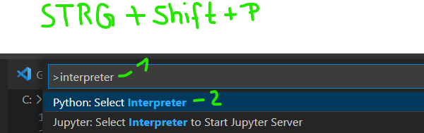 VS Code Interpreter Python hinzufügen