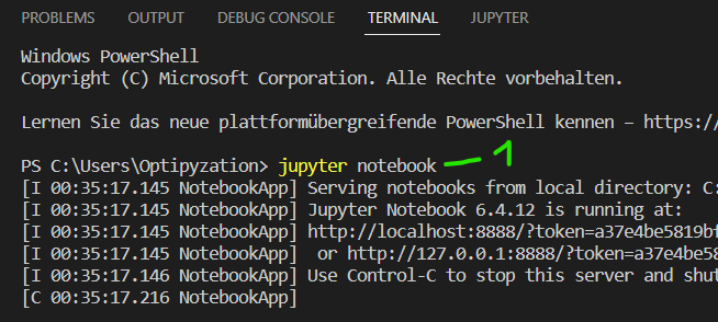 Jupyter Notebook starten in Visual Studio Code